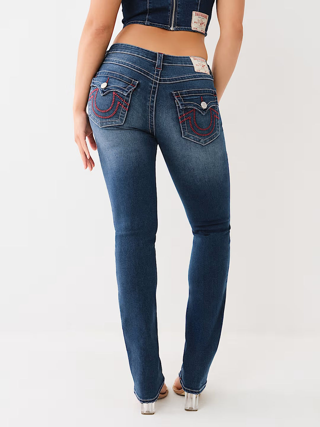 True Religion Horseshoe Embroidery Micro Flare Jeans Women Y2K
