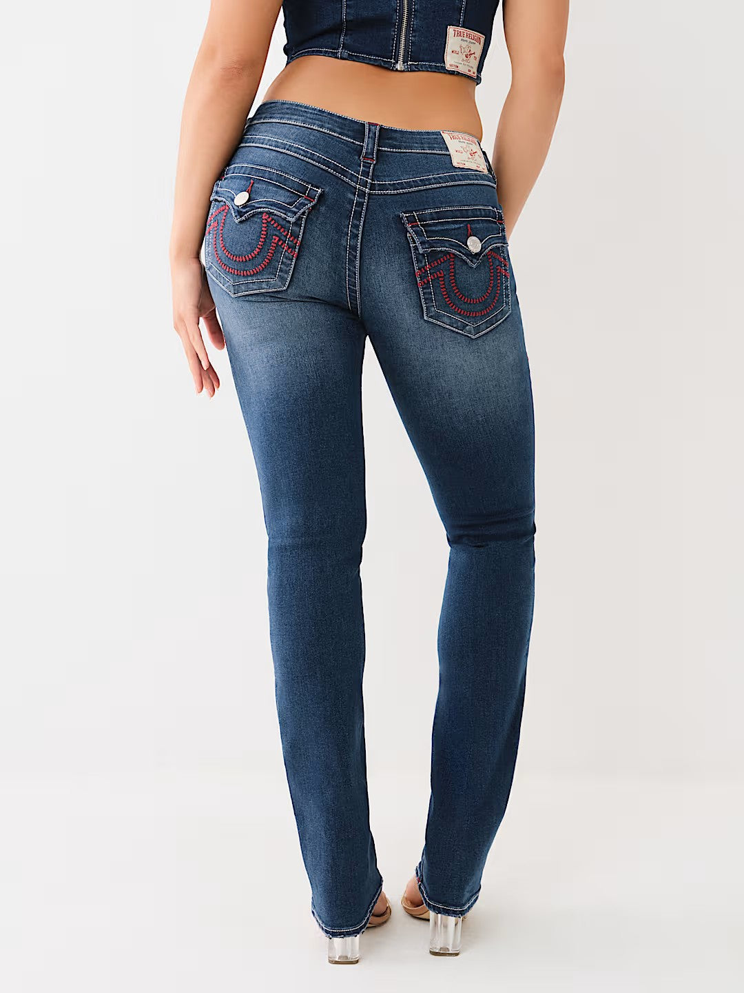 True Religion Horseshoe Embroidery Micro Flare Jeans Women Y2K