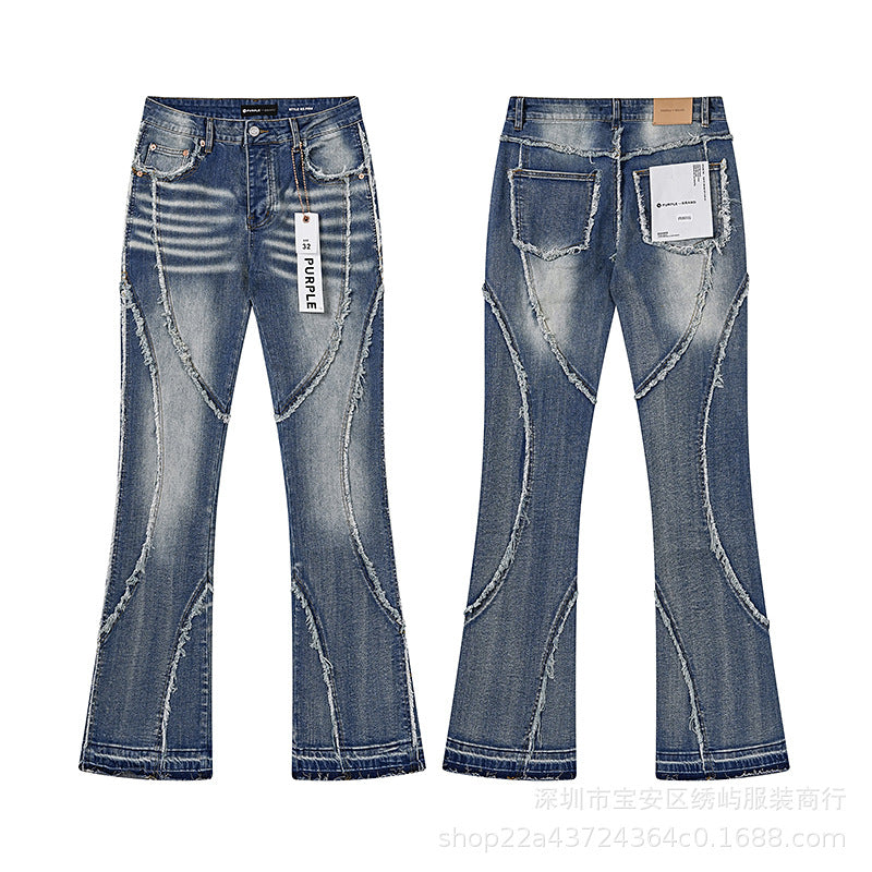 Purple Brand Distressed Flare Denim Jeans Unisex