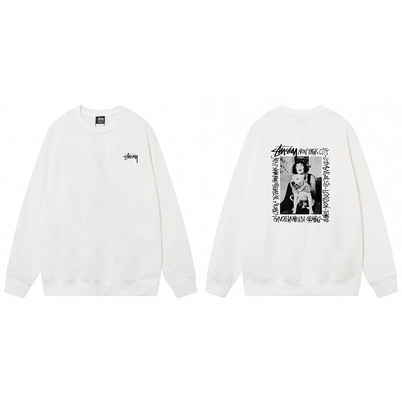 Stussy Graphic Crewneck Sweatshirt 8 Ball Dice Street Casual Pullover