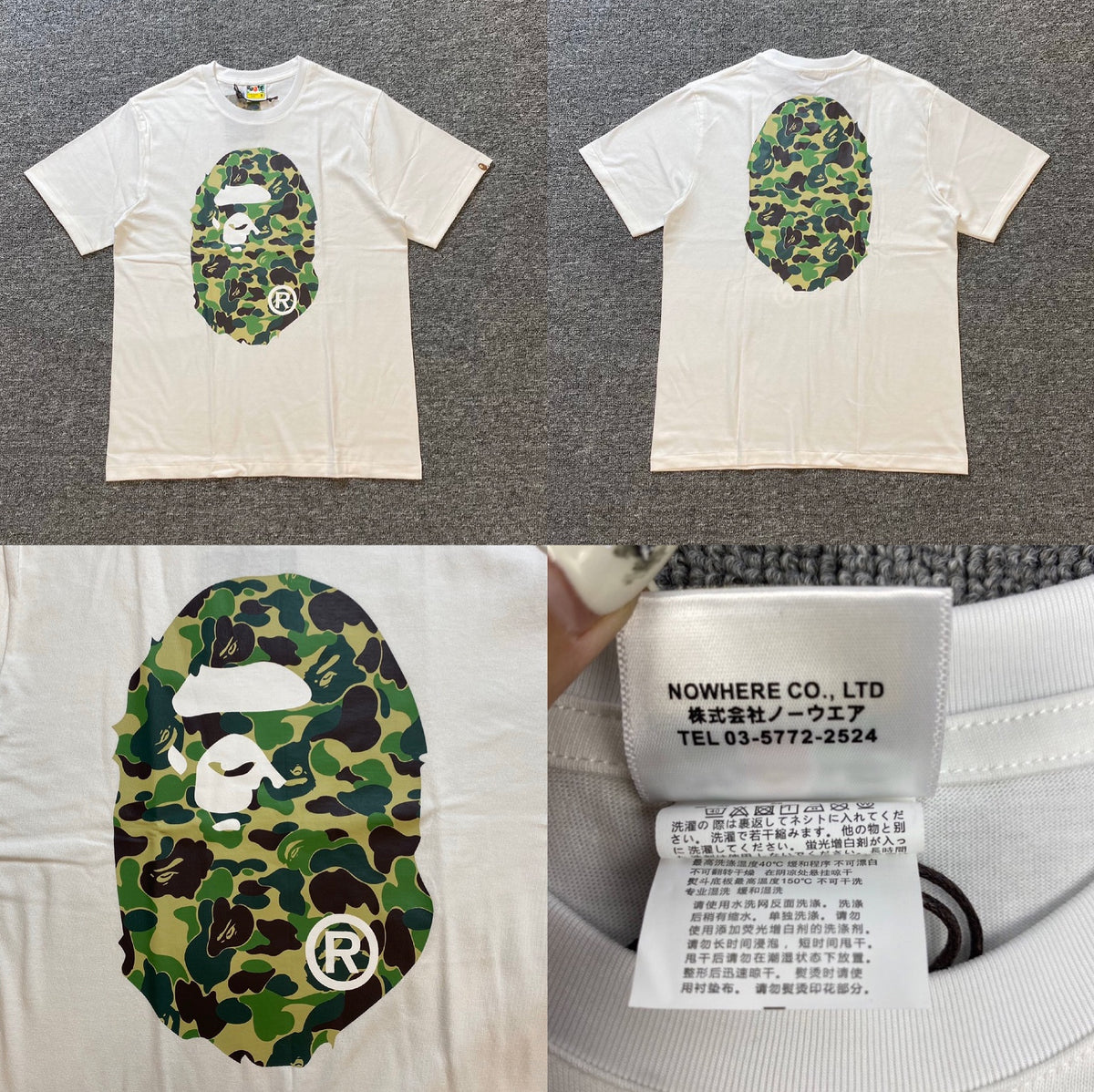 Bape Ape Head Camo Graphic Oversized Short Sleeve Tee Multi‑Style
