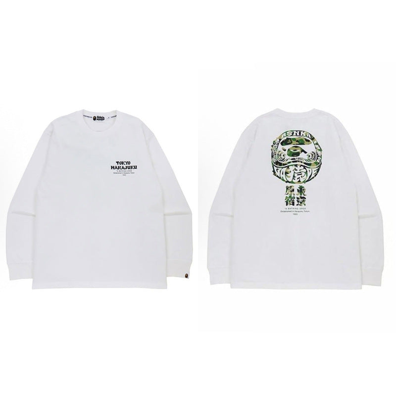 Bape Baby Milo Camo Ape Head Graphic Oversized Long Sleeve Tee Street