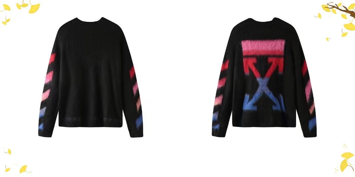 Off-White Diag Ombre Brushed Knit Crewneck Arrows Jumper