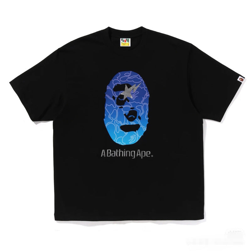 BAPE Ape Head Shark Print Unisex Casual T-Shirt