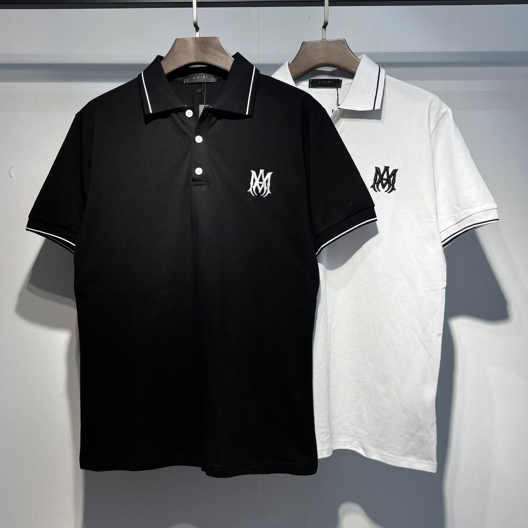 Amiri Embroidery Letter Loose Short Sleeve Polo Shirt Unisex
