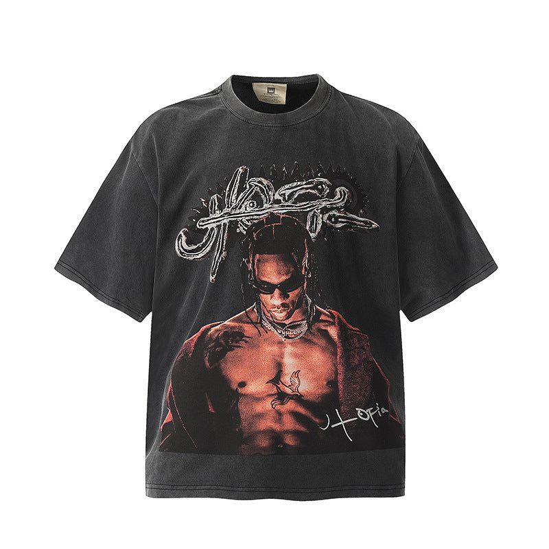 Travis Scott VTG Washed Rapper Athlete Mike Tyson Oversized Tee