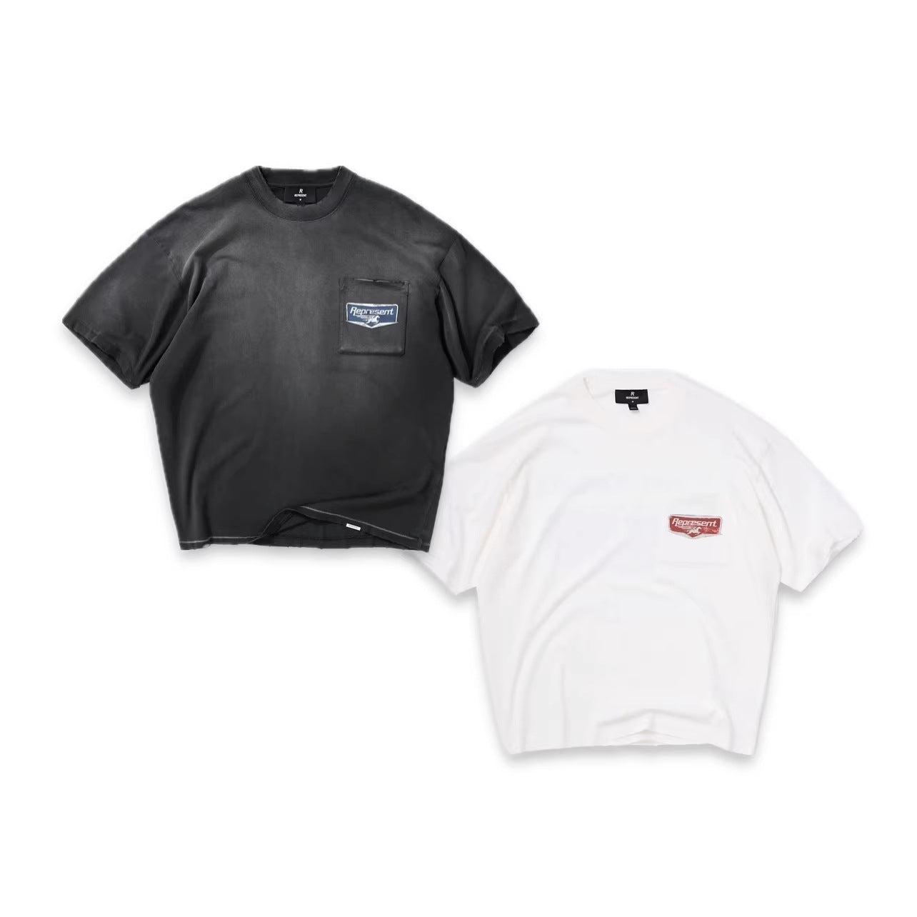 Washed Vintage Retro Graphic Crew Neck Short Sleeve T Shirt