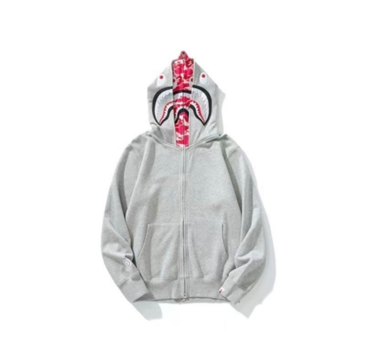BAPE Double Hood Shark Tiger Camo Embroidered Zip Hoodie