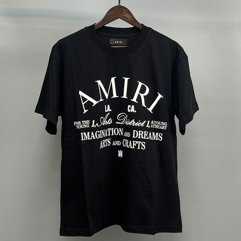Amiri Multi‑Style Letter Logo Graphic Oversized Tee Streetwear Unisex