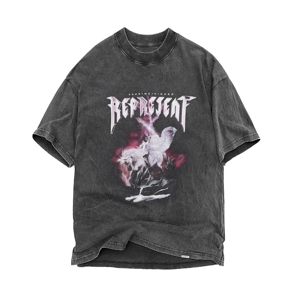 Represent Vintage Washed Graphic Short Sleeve Tee Streetwear Unisex