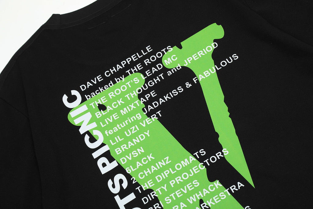 Vlone Big V Letter Graphic Short Sleeve Tee Streetwear Unisex