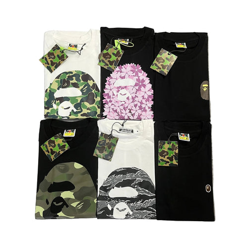 Bape Ape Head Camo Graphic Oversized Short Sleeve Tee Multi‑Style