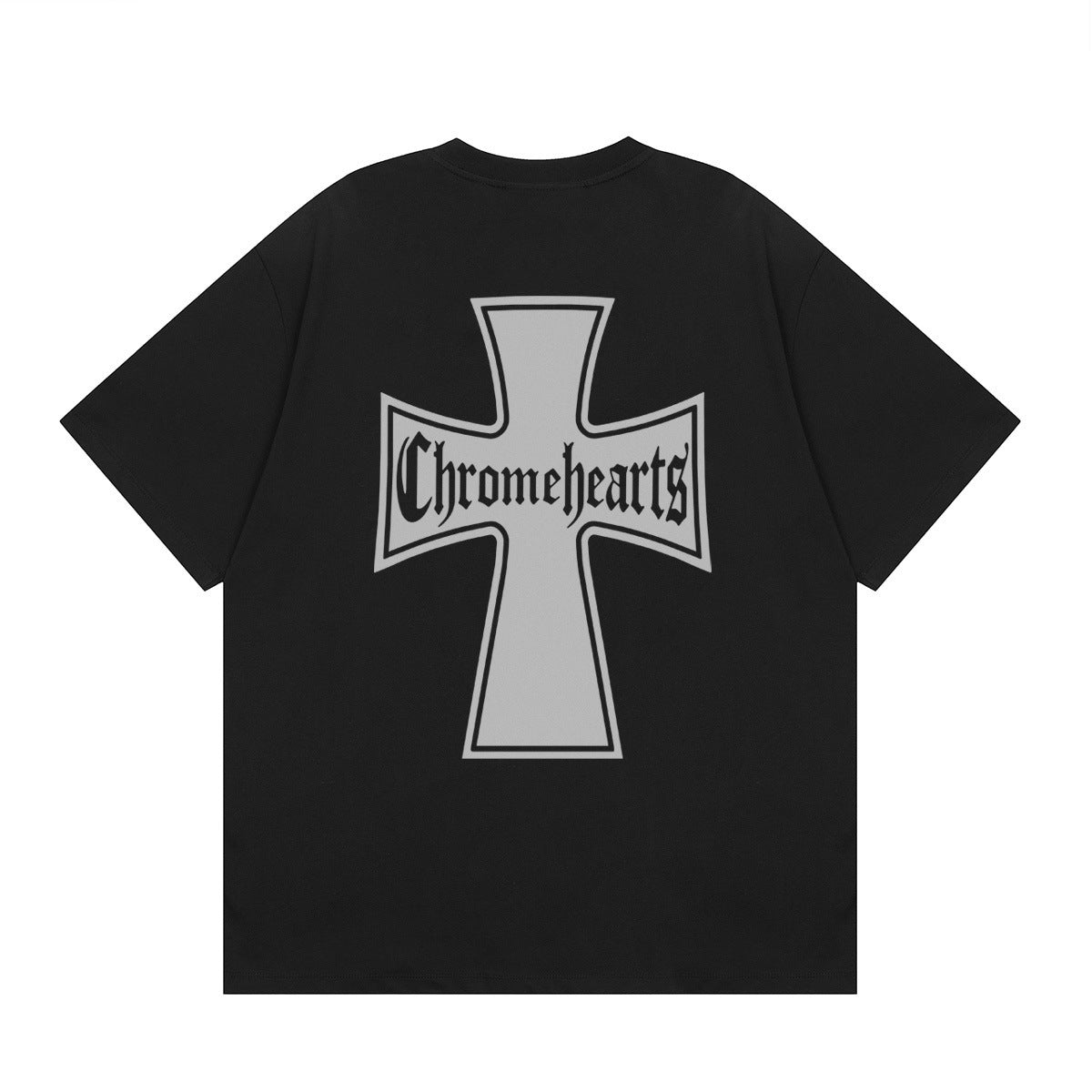 Chrome Hearts Multi‑Cross Horseshoe Graphic Oversized Tee Streetwear