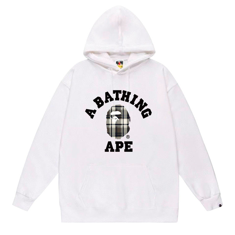 BAPE x Stussy Shark Graphic Hoodie Street Cotton Pullover Sweatshirt