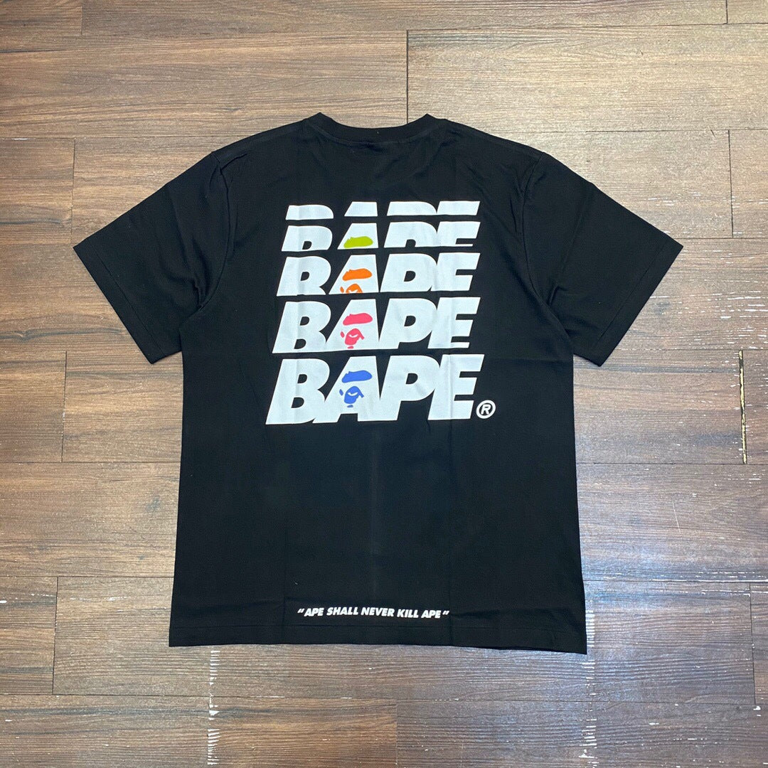 BAPE Classic Camo Ape Head Letter Print Loose Unisex Casual T-Shirt