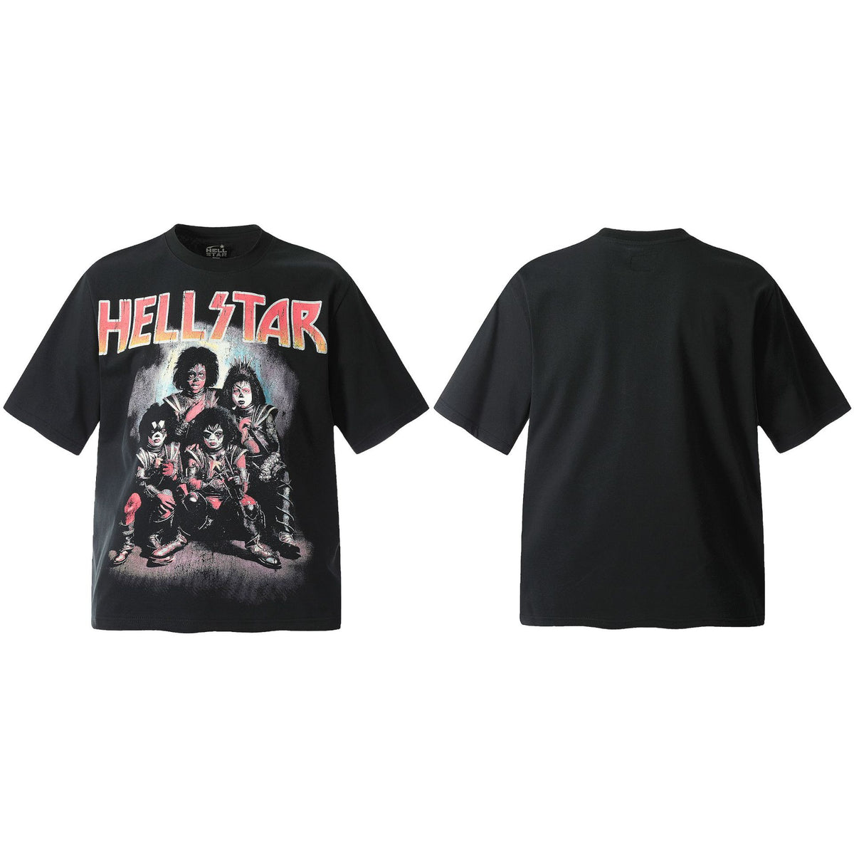 Hellstar Multi‑Graphic Vintage Washed Oversized Tee Streetwear