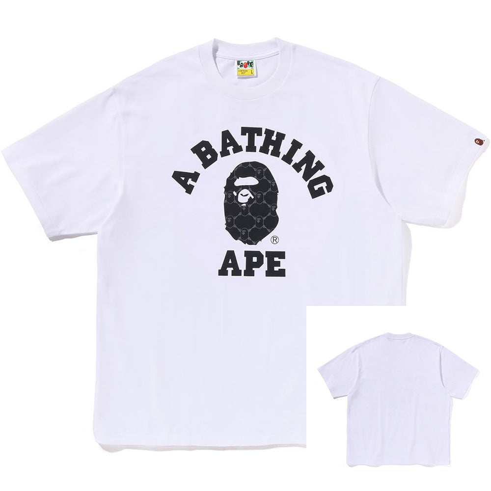 BAPE Shark Ape Head Camo Print Crew Neck Short Sleeve T‑Shirt Unisex