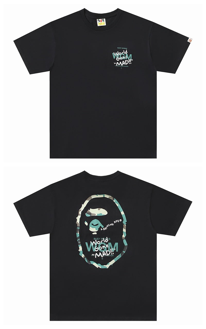2026 New BAPE Ape Head Graphic Tee Loose Couple Short Sleeve T-Shirt