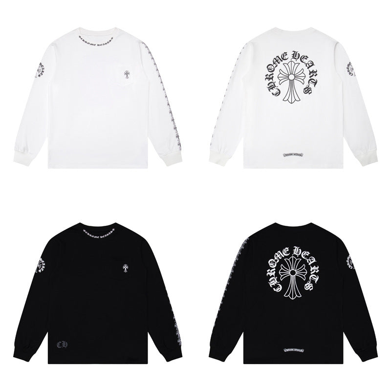 Chrome Hearts Cross Horseshoe Sanskrit Print Long Sleeve Tee Unisex
