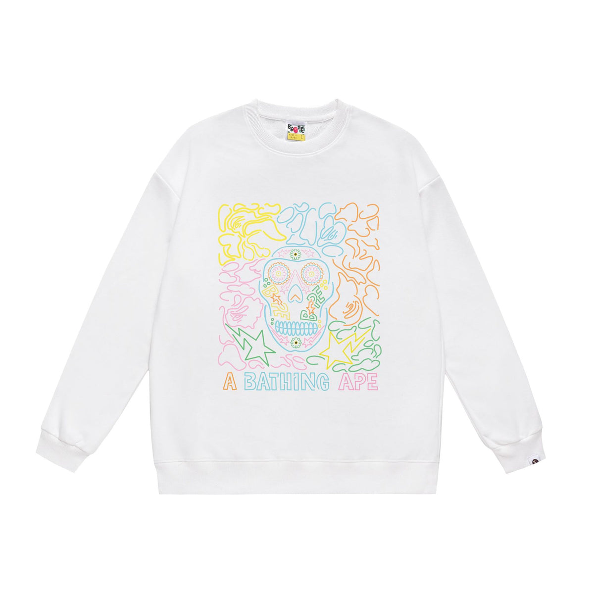 BAPE Crewneck Sweatshirt Ape Head Multi Graphic Street Pullover