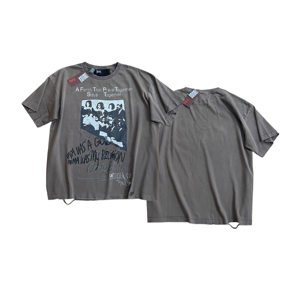 Paly Hollywood Portrait Letter Graphic Crew Neck Unisex T Shirt