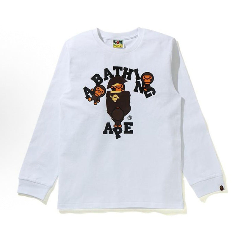 Bape Baby Milo Camo Ape Head Graphic Oversized Long Sleeve Tee Street