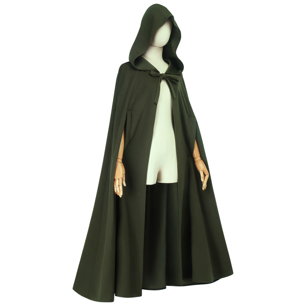 Halloween Medieval Hooded Cloak Hobbit Elf Renaissance Cosplay Cape