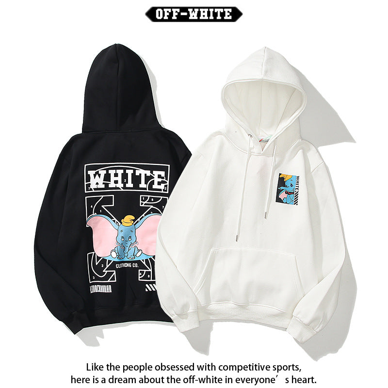 Off White Arrow Graphic Print Hoodie Streetwear Unisex
