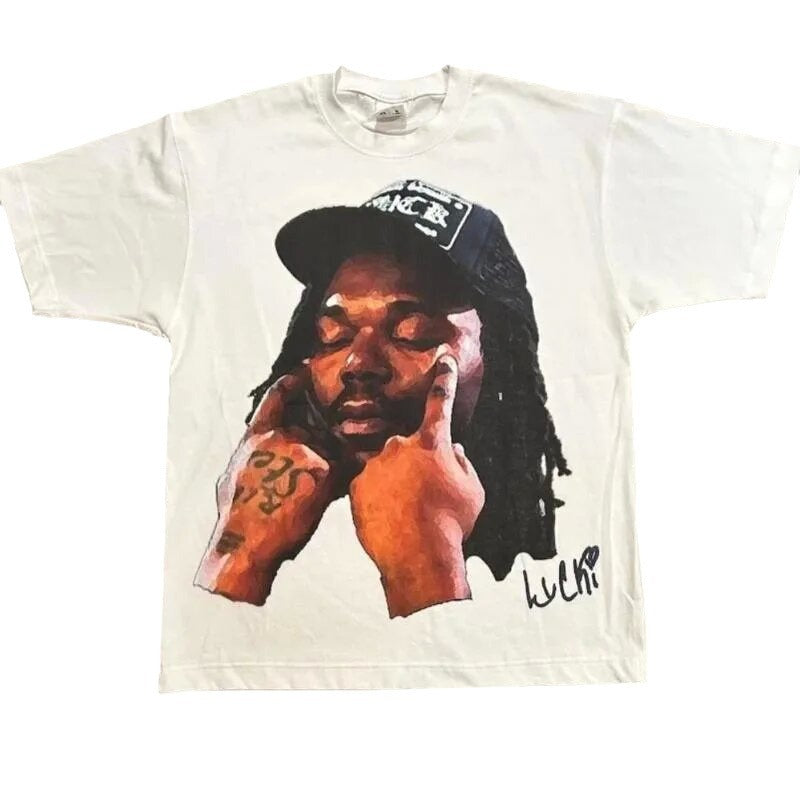 Vintage Hip Hop Rap Print Unisex Oversized Streetwear Cotton T-Shirt