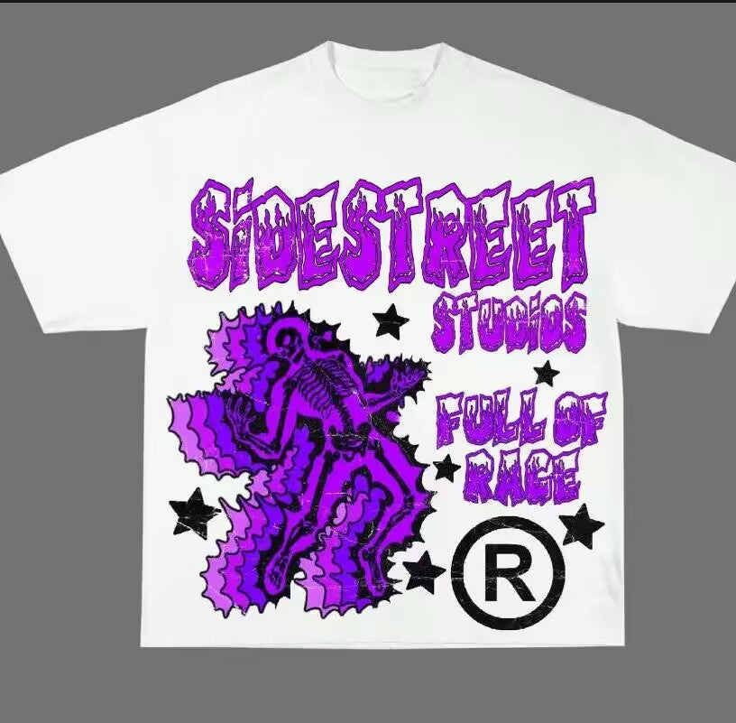 Streetwear-Shirt im Gothic-Stil von Saint Michael mit Grafik – Unisex Oversized Baumwoll-T-Shirt
