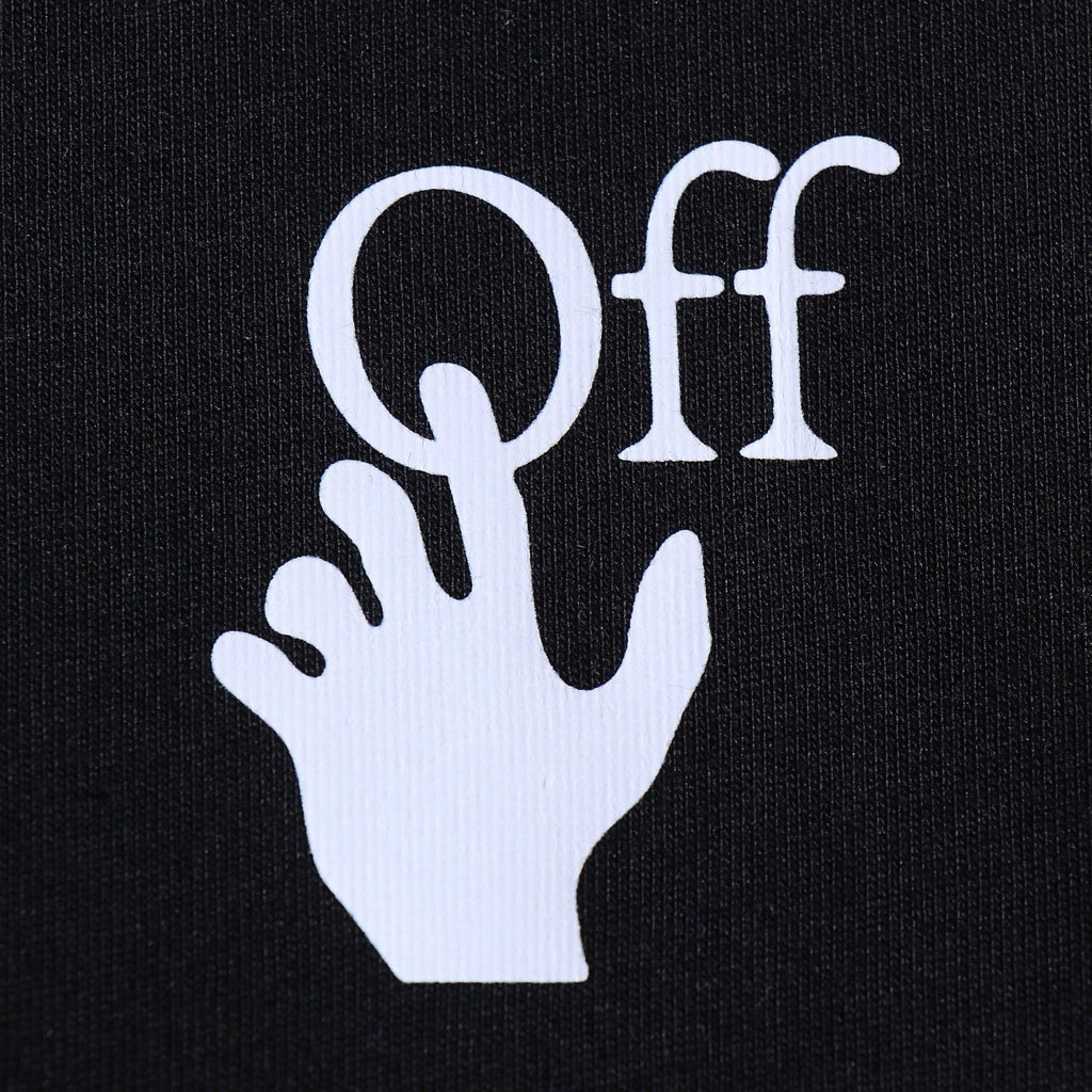 Off White Arrow Hand Letter Graphic Crew Neck Short Sleeve T Shirt