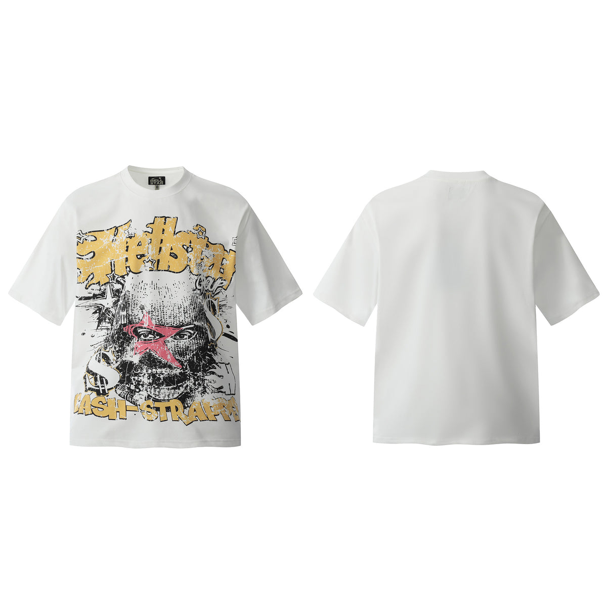 Hellstar Multi‑Graphic Vintage Washed Oversized Tee Streetwear