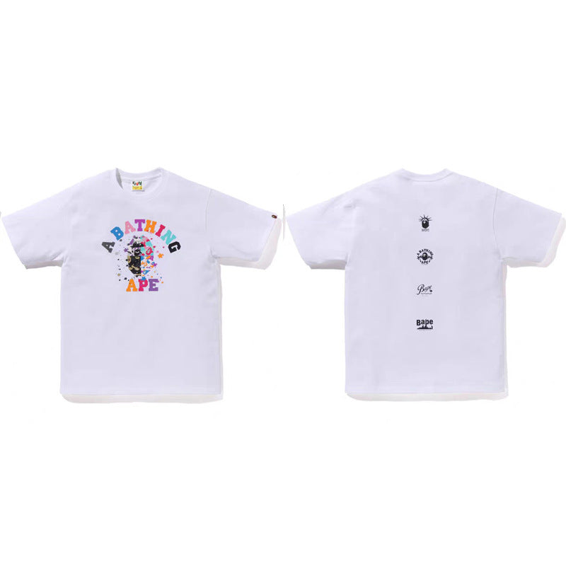 Bape Multi‑Graphic Ape Head Oversized Tee Streetwear Unisex