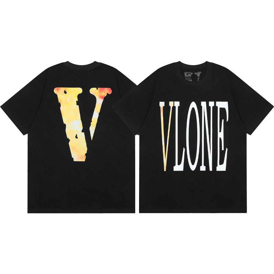 Vlone Big V Letter Graphic Short Sleeve Tee Streetwear Unisex