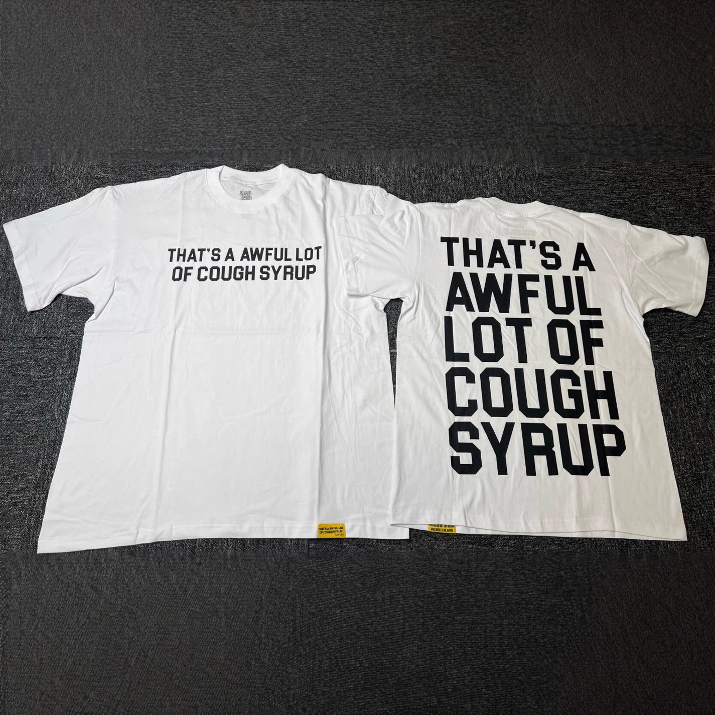 ALOCS Cough Syrup Letter Graphic Short Sleeve Tee Streetwear Unisex