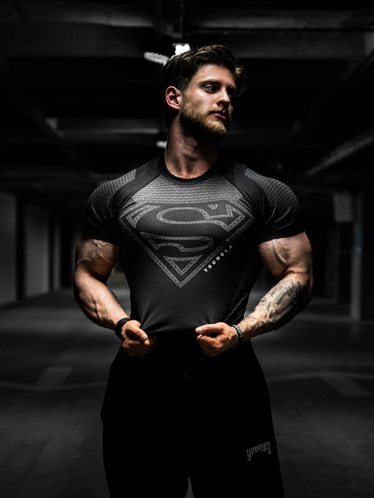 YOUNGLA 4117 Superman Compression Tees