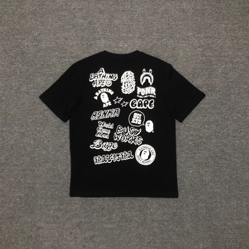 BAPE Classic Camo Ape Head Letter Print Loose Unisex Casual T-Shirt