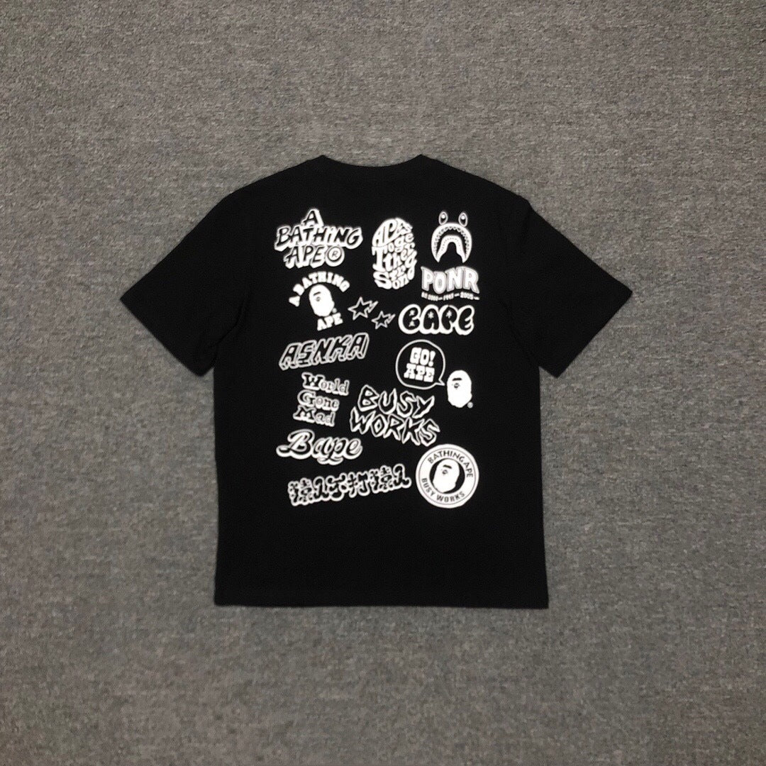 BAPE Classic Camo Ape Head Letter Print Loose Unisex Casual T-Shirt