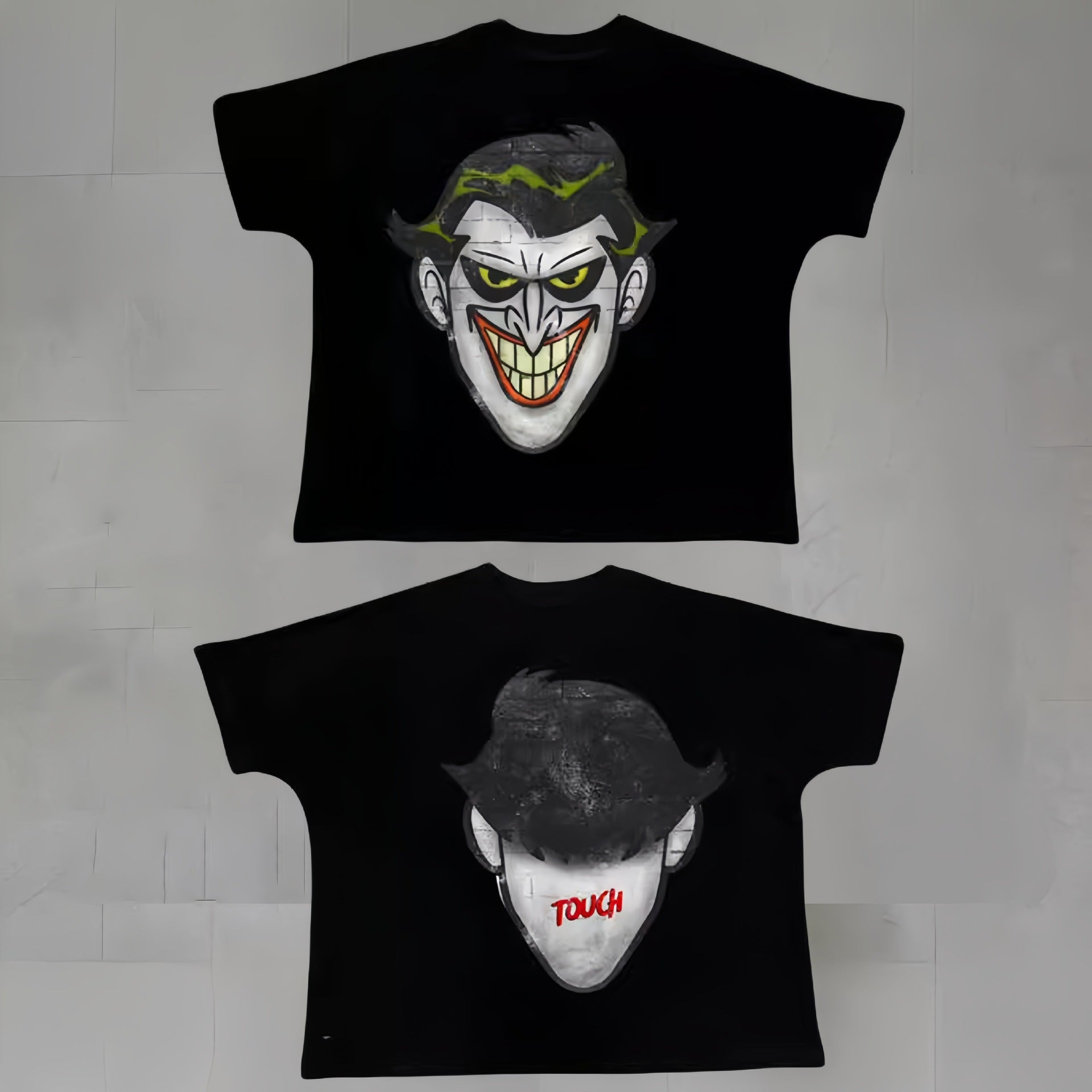 Touch Studios Y2K doppelseitiges Oversize-Vintage-Baumwoll-T-Shirt mit Cartoon-Print