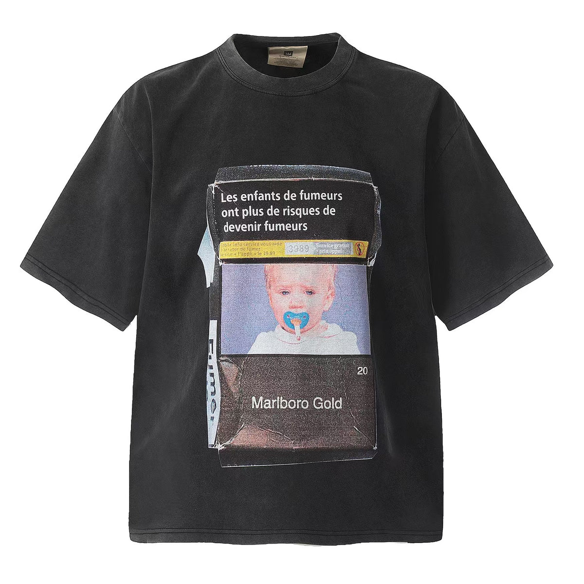 Saint Michael Vintage Washed Multi‑Print Graphic Oversized Tee Street