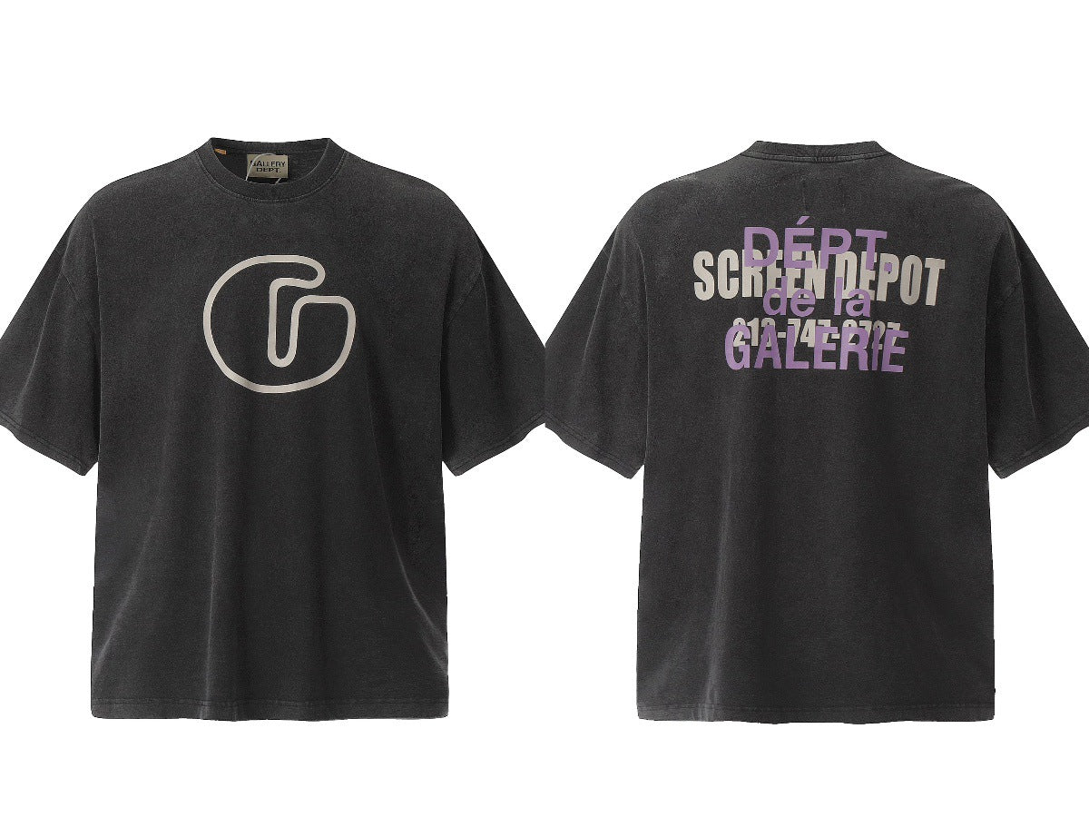 Gallery Dept Vintage Washed Graphic Short Sleeve Tee Streetwear Unisex