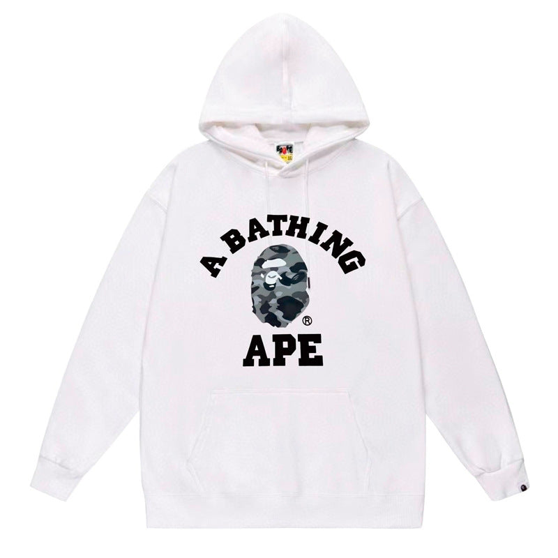 BAPE Ape Head Graphic Hoodie Camo Print Loose Cotton Pullover
