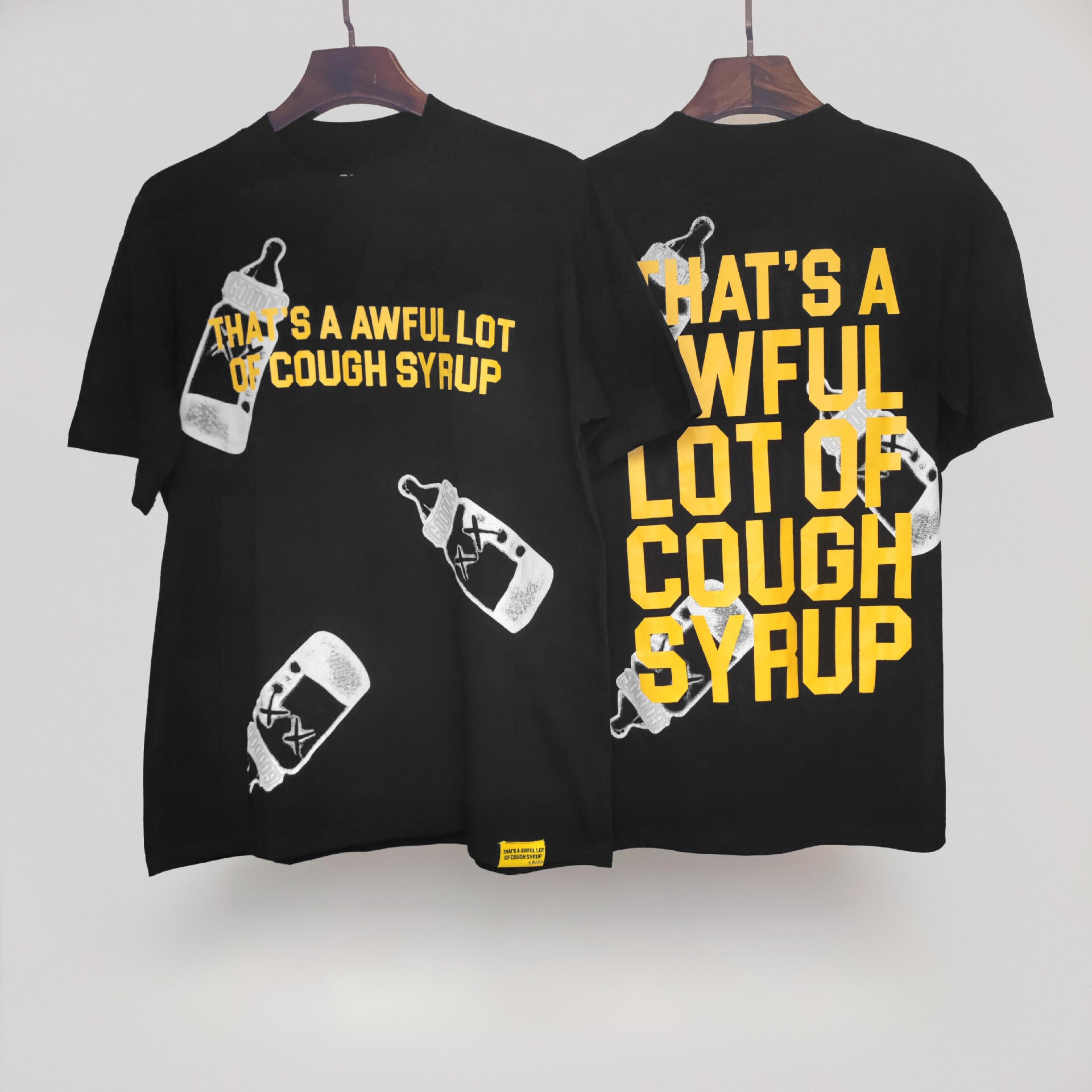 ALOCS Cough Syrup Letter Graphic Short Sleeve Tee Streetwear Unisex
