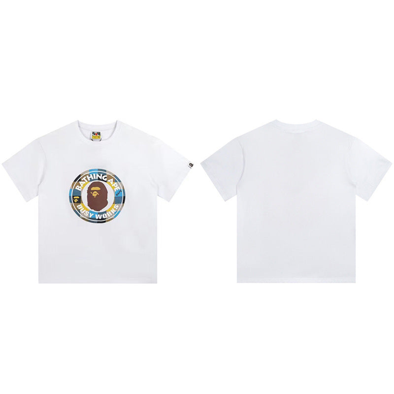 BAPE Ape Shark Graphic Print Loose Unisex Heavyweight Cotton T-Shirt