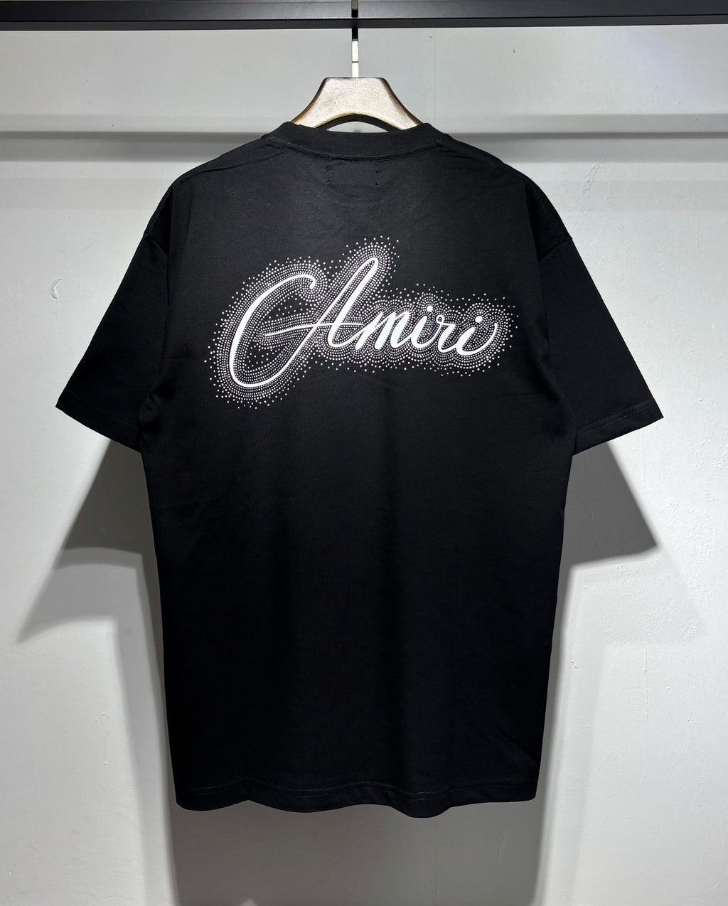 Amiri Classic Rhinestone Letter Print Crew Neck T Shirt Unisex
