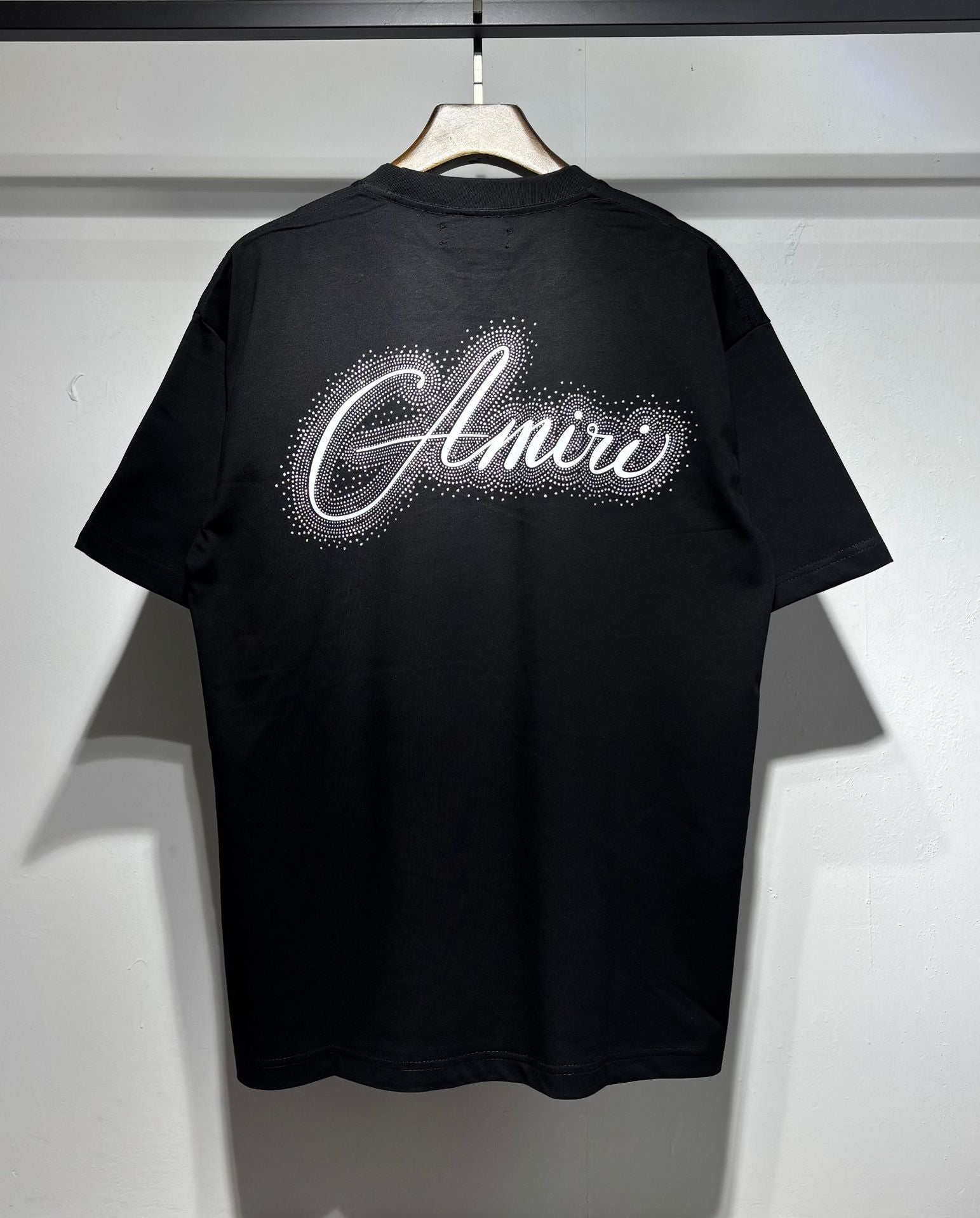 Amiri Classic Rhinestone Letter Print Crew Neck T Shirt Unisex