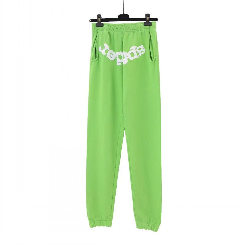 Sp5der Foam Print Spider Web Hoodie Sweatshirt Jogger Pants Set