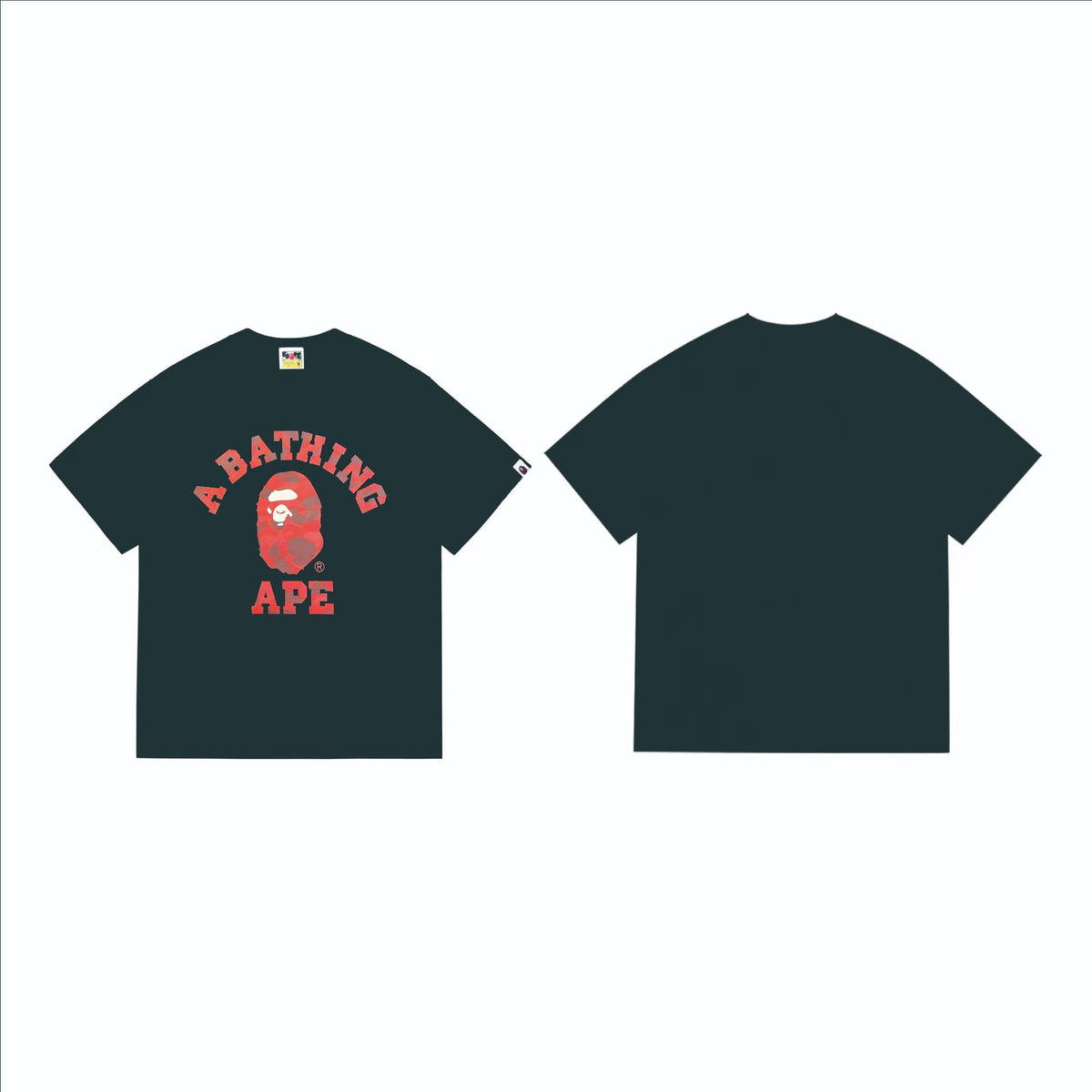 Bape Multi‑Ape‑Head Graphic Oversized Tee Streetwear Unisex