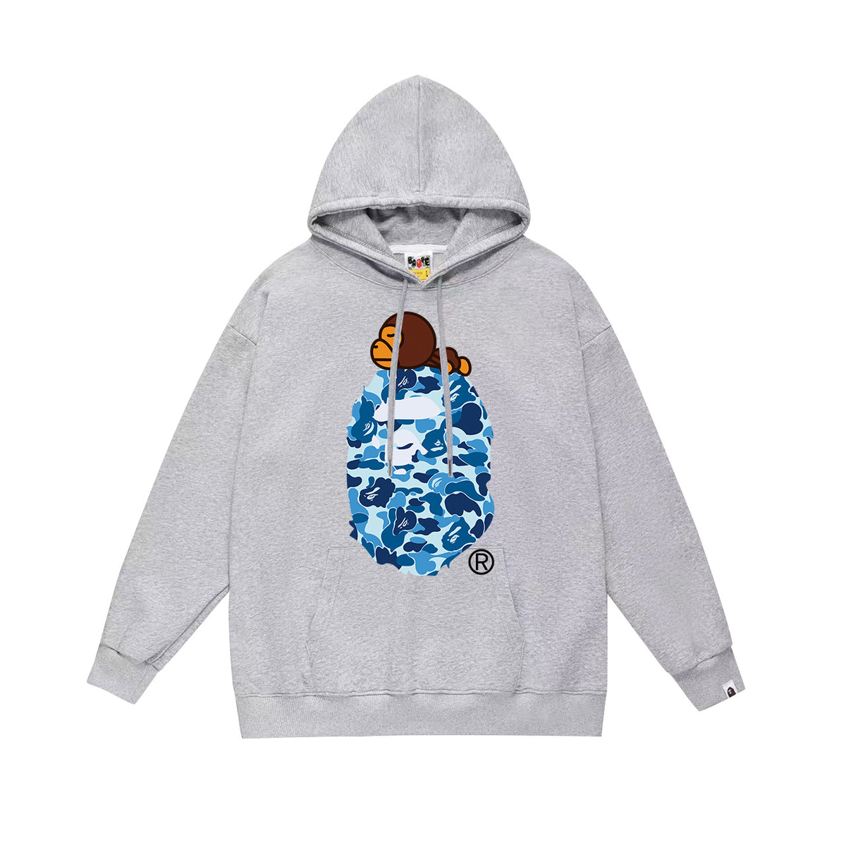 Bape Camo Ape Head Graphic Vintage Washed Oversized Hoodie Streetwear