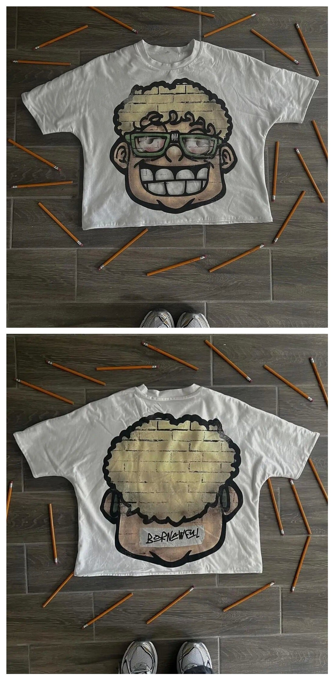 Y2K Vintage Cartoon Grafik Unisex Oversized Streetwear Baumwoll-T-Shirt